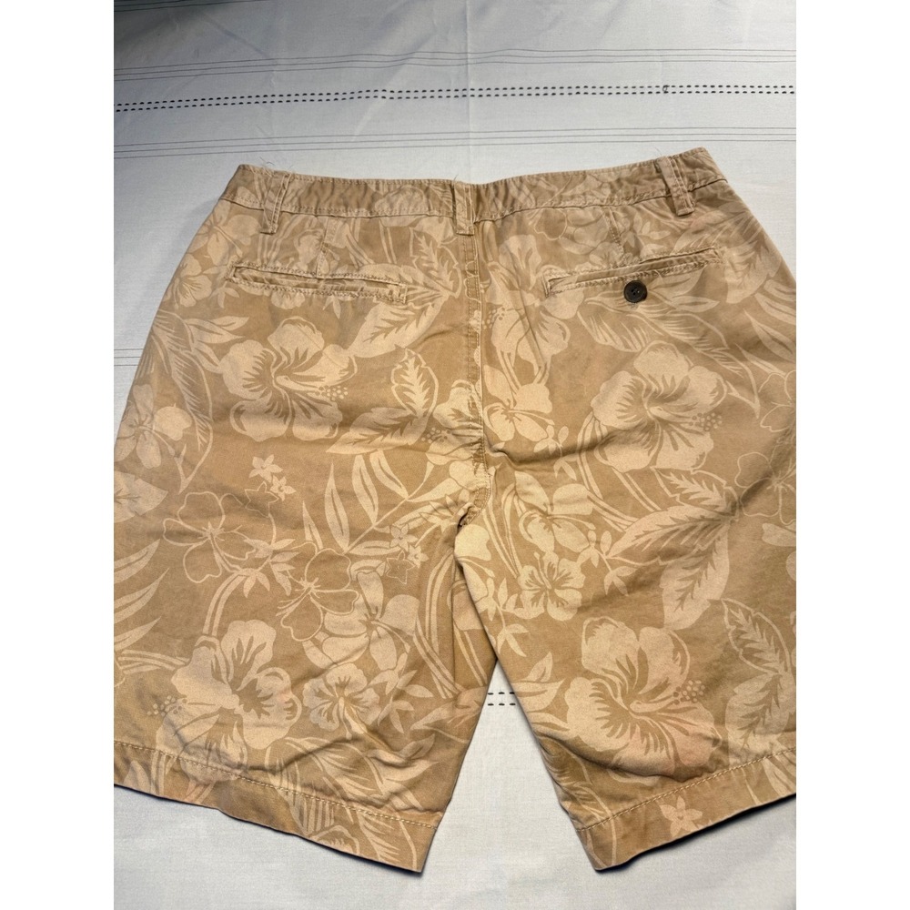 Aeropostale Mens Tan Khaki Tropical Hibiscus Floral Chino Shorts Size 32 - Picture 2 of 7